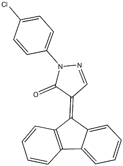 2-(4-chlorophenyl)-4-(9H-fluoren-9-ylidene)-2,4-dihydro-3H-pyrazol-3-one Struktur