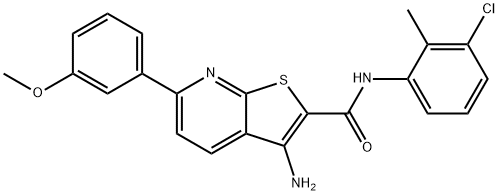 3-amino-N-(3-chloro-2-methylphenyl)-6-(3-methoxyphenyl)thieno[2,3-b]pyridine-2-carboxamide Struktur