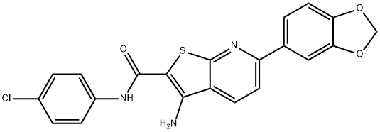 3-amino-6-(1,3-benzodioxol-5-yl)-N-(4-chlorophenyl)thieno[2,3-b]pyridine-2-carboxamide Struktur