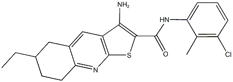 3-amino-N-(3-chloro-2-methylphenyl)-6-ethyl-5,6,7,8-tetrahydrothieno[2,3-b]quinoline-2-carboxamide Struktur