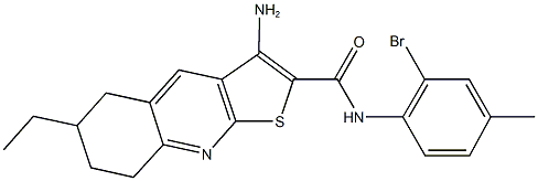 3-amino-N-(2-bromo-4-methylphenyl)-6-ethyl-5,6,7,8-tetrahydrothieno[2,3-b]quinoline-2-carboxamide Struktur