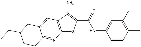 3-amino-N-(3,4-dimethylphenyl)-6-ethyl-5,6,7,8-tetrahydrothieno[2,3-b]quinoline-2-carboxamide Struktur