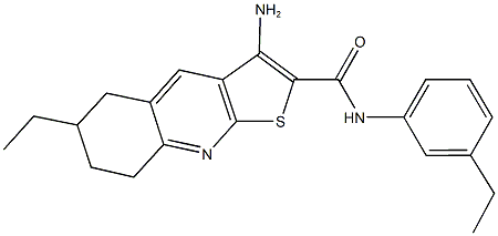 3-amino-6-ethyl-N-(3-ethylphenyl)-5,6,7,8-tetrahydrothieno[2,3-b]quinoline-2-carboxamide Struktur