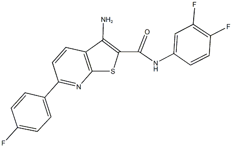 3-amino-N-(3,4-difluorophenyl)-6-(4-fluorophenyl)thieno[2,3-b]pyridine-2-carboxamide Struktur