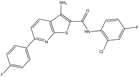 3-amino-N-(2-chloro-4-fluorophenyl)-6-(4-fluorophenyl)thieno[2,3-b]pyridine-2-carboxamide Struktur