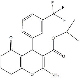 isopropyl 2-amino-5-oxo-4-[3-(trifluoromethyl)phenyl]-5,6,7,8-tetrahydro-4H-chromene-3-carboxylate Struktur