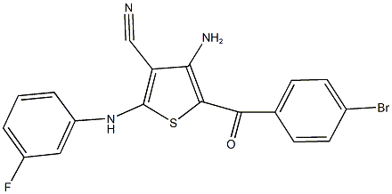 4-amino-5-(4-bromobenzoyl)-2-(3-fluoroanilino)-3-thiophenecarbonitrile Struktur