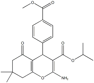 isopropyl 2-amino-4-[4-(methoxycarbonyl)phenyl]-7,7-dimethyl-5-oxo-5,6,7,8-tetrahydro-4H-chromene-3-carboxylate Struktur