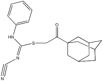 2-(1-adamantyl)-2-oxoethyl N'-cyano-N-phenylimidothiocarbamate Struktur