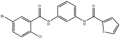 N-{3-[(5-bromo-2-chlorobenzoyl)amino]phenyl}-2-thiophenecarboxamide Struktur