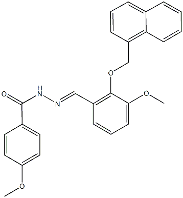 4-methoxy-N'-[3-methoxy-2-(1-naphthylmethoxy)benzylidene]benzohydrazide Struktur