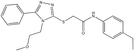 N-(4-ethylphenyl)-2-{[4-(2-methoxyethyl)-5-phenyl-4H-1,2,4-triazol-3-yl]sulfanyl}acetamide Struktur