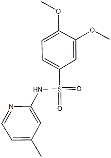 3,4-dimethoxy-N-(4-methyl-2-pyridinyl)benzenesulfonamide Struktur