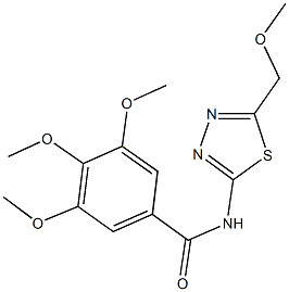 3,4,5-trimethoxy-N-[5-(methoxymethyl)-1,3,4-thiadiazol-2-yl]benzamide Struktur