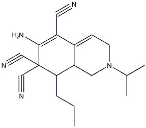 6-amino-2-isopropyl-8-propyl-2,3,8,8a-tetrahydro-5,7,7(1H)-isoquinolinetricarbonitrile Struktur