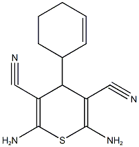 2,6-diamino-4-(2-cyclohexen-1-yl)-4H-thiopyran-3,5-dicarbonitrile Struktur