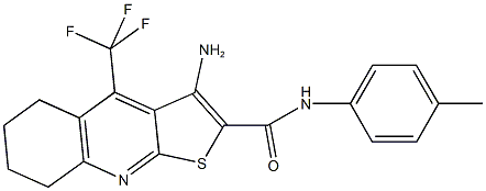 3-amino-N-(4-methylphenyl)-4-(trifluoromethyl)-5,6,7,8-tetrahydrothieno[2,3-b]quinoline-2-carboxamide Struktur