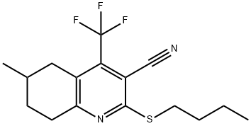 2-(butylsulfanyl)-6-methyl-4-(trifluoromethyl)-5,6,7,8-tetrahydroquinoline-3-carbonitrile Struktur