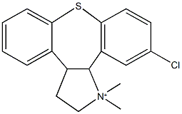 11-chloro-1,1-dimethyl-2,3,3a,12b-tetrahydro-1H-dibenzo[2,3:6,7]thiepino[4,5-b]pyrrol-1-ium Struktur