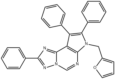 7-(2-furylmethyl)-2,8,9-triphenyl-7H-pyrrolo[3,2-e][1,2,4]triazolo[1,5-c]pyrimidine Struktur