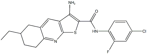 3-amino-N-(4-chloro-2-fluorophenyl)-6-ethyl-5,6,7,8-tetrahydrothieno[2,3-b]quinoline-2-carboxamide Struktur