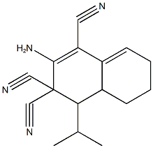 2-amino-4-isopropyl-4a,5,6,7-tetrahydro-1,3,3(4H)-naphthalenetricarbonitrile Struktur