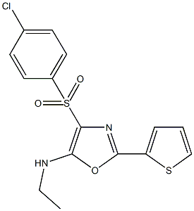 4-[(4-chlorophenyl)sulfonyl]-N-ethyl-2-(2-thienyl)-1,3-oxazol-5-amine Struktur