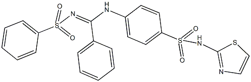 4-({phenyl[(phenylsulfonyl)imino]methyl}amino)-N-(1,3-thiazol-2-yl)benzenesulfonamide Struktur