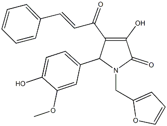 4-cinnamoyl-1-(2-furylmethyl)-3-hydroxy-5-(4-hydroxy-3-methoxyphenyl)-1,5-dihydro-2H-pyrrol-2-one Struktur