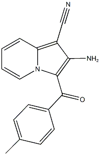 2-amino-3-(4-methylbenzoyl)-1-indolizinecarbonitrile Struktur