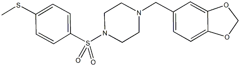 4-{[4-(1,3-benzodioxol-5-ylmethyl)-1-piperazinyl]sulfonyl}phenyl methyl sulfide Struktur