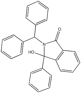 2-benzhydryl-3-hydroxy-3-phenyl-1-isoindolinone Struktur