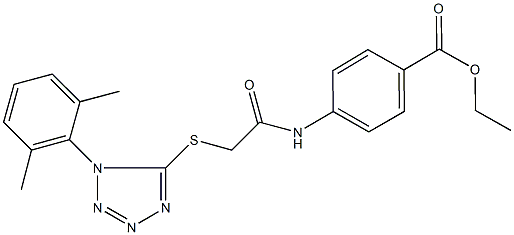 ethyl 4-[({[1-(2,6-dimethylphenyl)-1H-tetraazol-5-yl]sulfanyl}acetyl)amino]benzoate Struktur