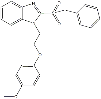 benzyl 1-[2-(4-methoxyphenoxy)ethyl]-1H-benzimidazol-2-yl sulfone Struktur