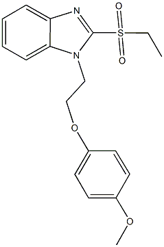 ethyl 1-[2-(4-methoxyphenoxy)ethyl]-1H-benzimidazol-2-yl sulfone Struktur