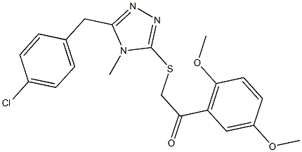 2-{[5-(4-chlorobenzyl)-4-methyl-4H-1,2,4-triazol-3-yl]sulfanyl}-1-(2,5-dimethoxyphenyl)ethanone Struktur