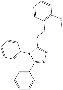 3-[(2-methoxybenzyl)sulfanyl]-4,5-diphenyl-4H-1,2,4-triazole Struktur