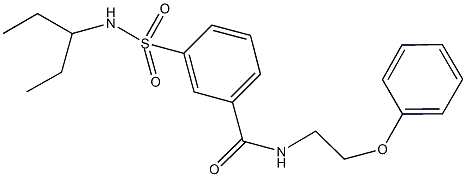 3-{[(1-ethylpropyl)amino]sulfonyl}-N-(2-phenoxyethyl)benzamide Struktur