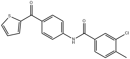 3-chloro-4-methyl-N-[4-(2-thienylcarbonyl)phenyl]benzamide Struktur