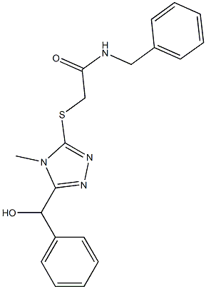 N-benzyl-2-({5-[hydroxy(phenyl)methyl]-4-methyl-4H-1,2,4-triazol-3-yl}sulfanyl)acetamide Struktur