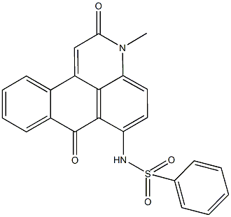 N-(3-methyl-2,7-dioxo-2,7-dihydro-3H-naphtho[1,2,3-de]quinolin-6-yl)benzenesulfonamide Struktur