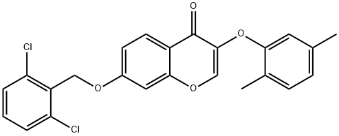 7-[(2,6-dichlorobenzyl)oxy]-3-(2,5-dimethylphenoxy)-4H-chromen-4-one Struktur