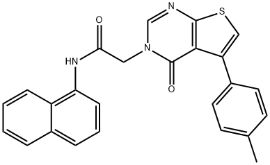 2-(5-(4-methylphenyl)-4-oxothieno[2,3-d]pyrimidin-3(4H)-yl)-N-(1-naphthyl)acetamide Struktur