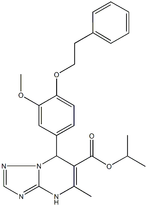 isopropyl 7-[3-methoxy-4-(2-phenylethoxy)phenyl]-5-methyl-4,7-dihydro[1,2,4]triazolo[1,5-a]pyrimidine-6-carboxylate Struktur