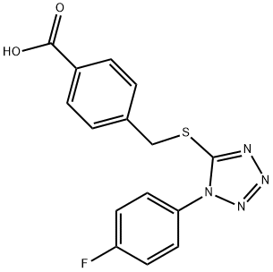 4-({[1-(4-fluorophenyl)-1H-tetraazol-5-yl]sulfanyl}methyl)benzoic acid Struktur