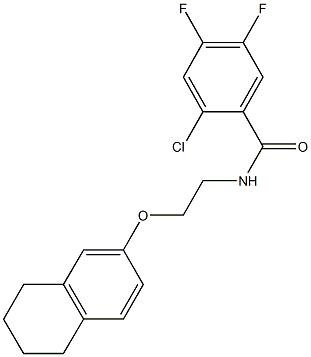 2-chloro-4,5-difluoro-N-[2-(5,6,7,8-tetrahydro-2-naphthalenyloxy)ethyl]benzamide Struktur