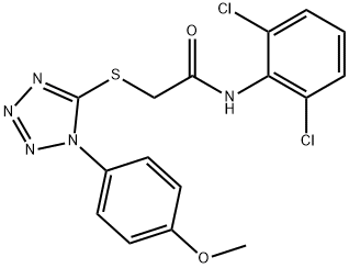 N-(2,6-dichlorophenyl)-2-{[1-(4-methoxyphenyl)-1H-tetraazol-5-yl]sulfanyl}acetamide Struktur