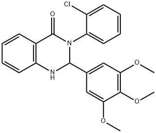 3-(2-chlorophenyl)-2-(3,4,5-trimethoxyphenyl)-2,3-dihydro-4(1H)-quinazolinone Struktur