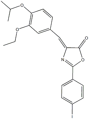 4-(3-ethoxy-4-isopropoxybenzylidene)-2-(4-iodophenyl)-1,3-oxazol-5(4H)-one Struktur