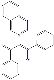 2-(2-isoquinoliniumyl)-3-oxo-1,3-diphenyl-1-propen-1-olate Struktur